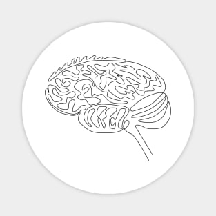 One line brain art Magnet